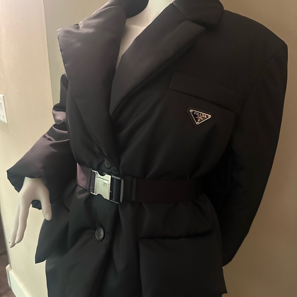 Prada Women's Black Belted Coat